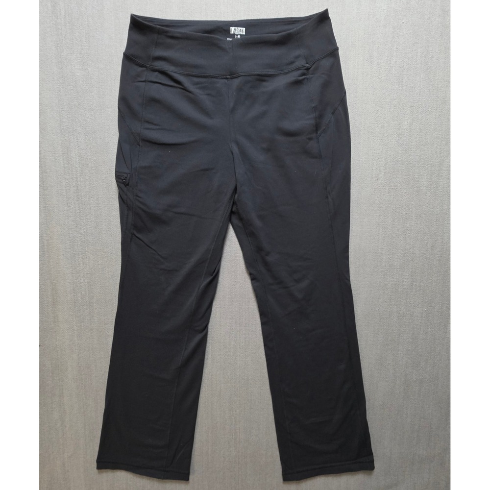 Duluth Trading Co Noga Pants Women L x 33 Black Supplex Nylon Lycra Straight Leg